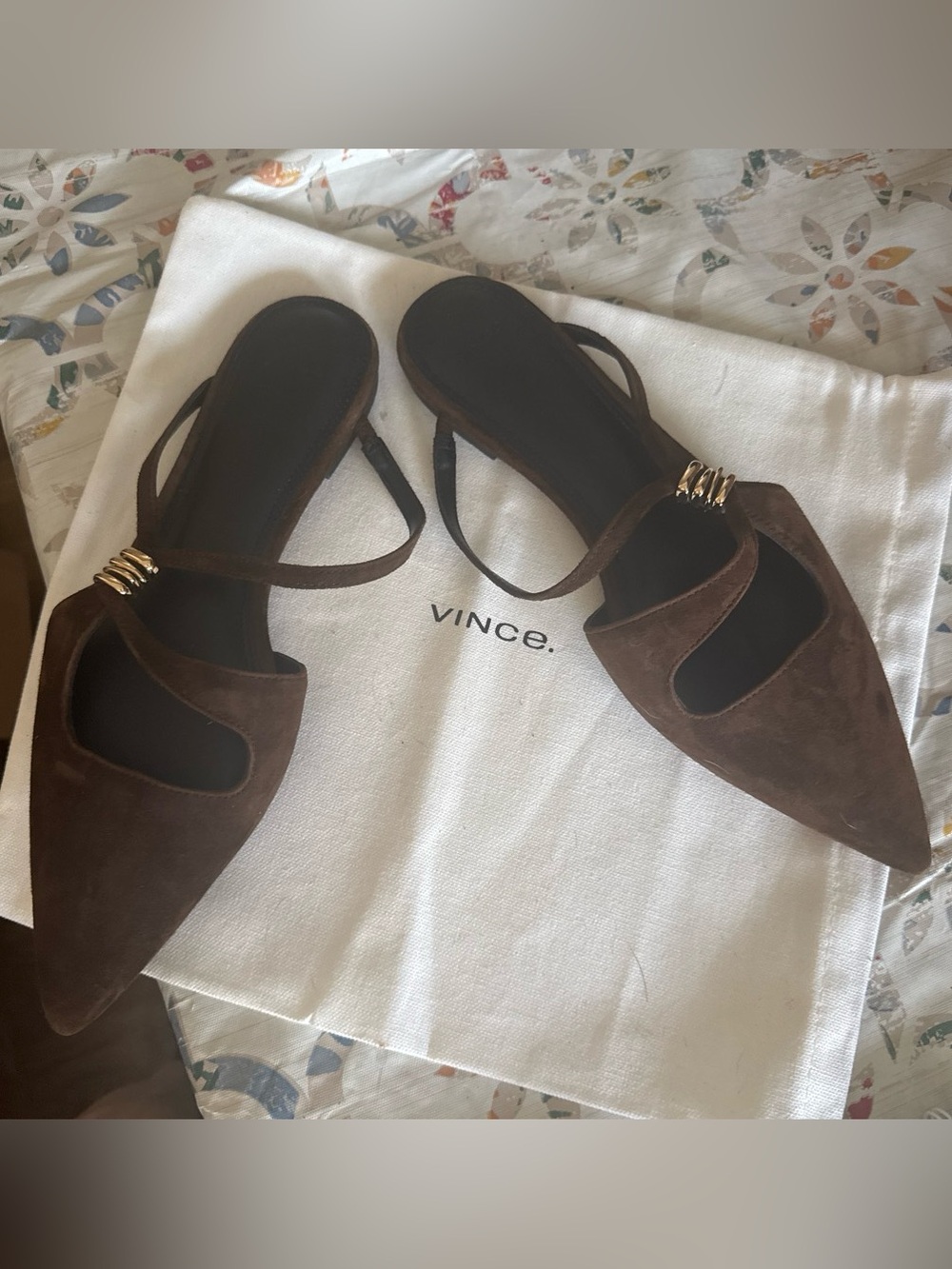 Vince Suede Pointed-Toe Slingback Mules Size 8 Gilia w/dust bag & shoe box NEW!